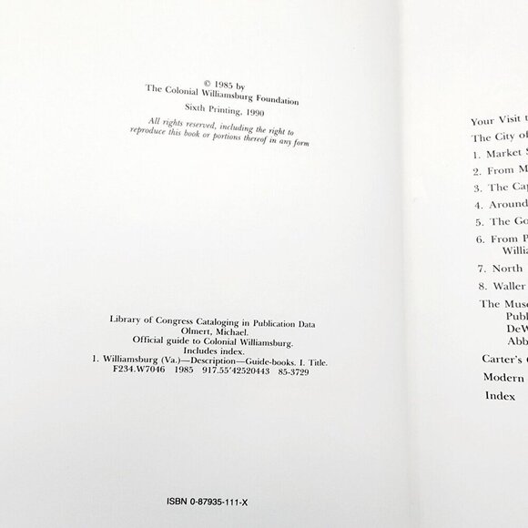 Official Guide To Colonial Williamsburg by Michael Olmert 1985 PB Book Maps - Picture 5 of 10